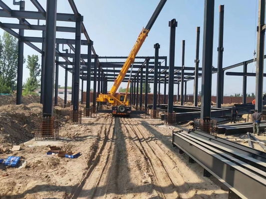 Schalldämmung Q345 fabrizierte Metalllager-Stahlkonstruktions-Gebäude vor