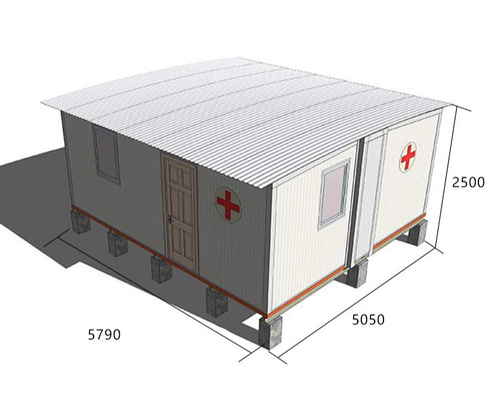 Kundengebundene Q355 H Blatt-Fertigscheunen-Häuser des Strahln-Stahl-Rahmen-Krankenhaus-0.376mm THC